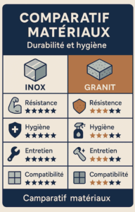 Crite?res de se?lection des mate?riaux pour une cuisine professionnelle