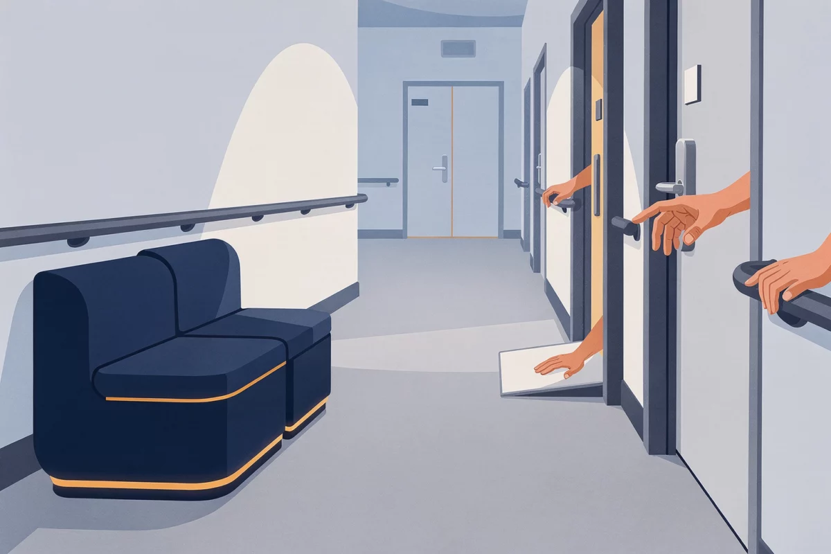 Sécuriser accessibilité et lumière : le duo qui réduit les incidents — Illustration — conception sur mesure — Maitre d&#