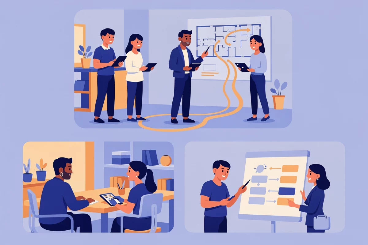 Mettre en place des méthodes de design de service qui tiennent sur le terrain — Illustration — design innovant — Maitre