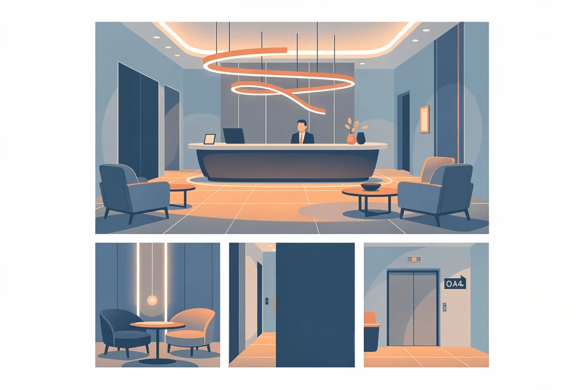 design hôtel : Les zones qui font (vraiment) basculer la perception d’un hôtel : Illustration, Maitre d'oeuvre à...